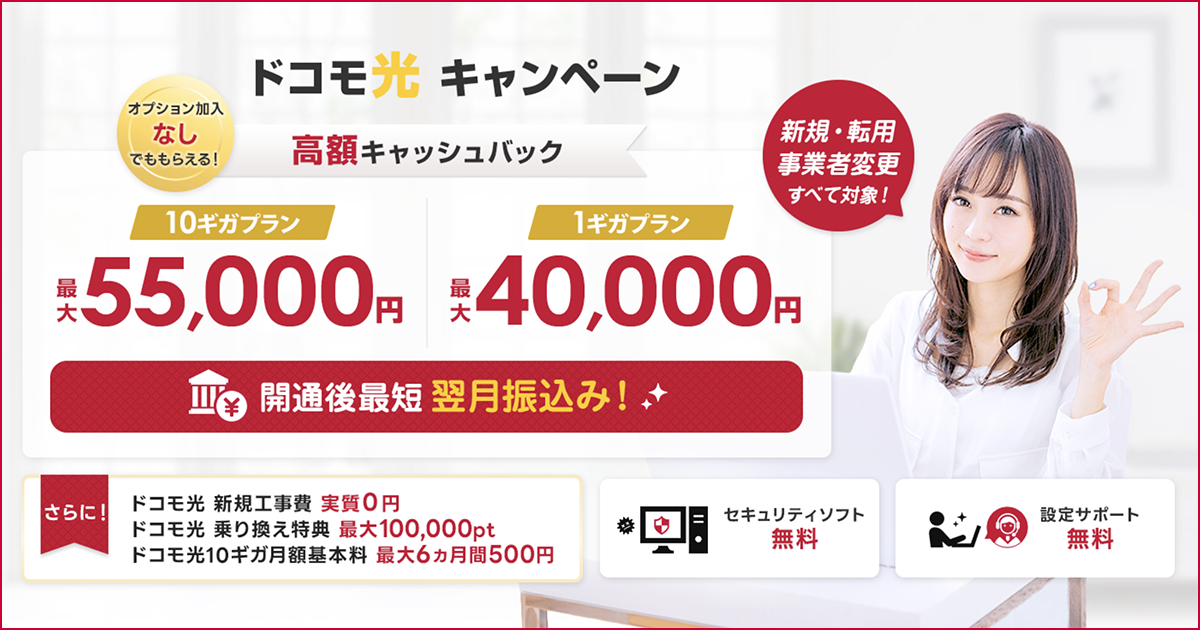 ドコモ光 代理店「アイ・ティー・エックス株式会社」キャッシュバックキャンペーン